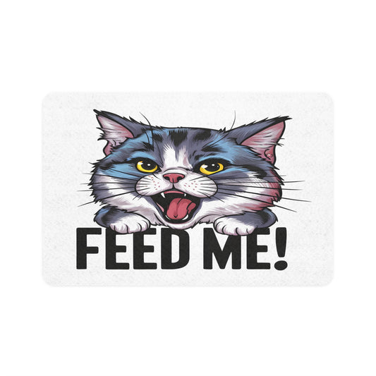 “Feed Me!” Cat Food Mat – Non-Slip, Easy-Clean Design for Feline Dining