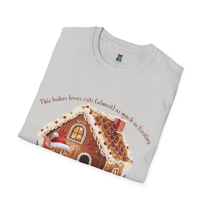 Cozy Christmas Cat Gingerbread House T-shirt