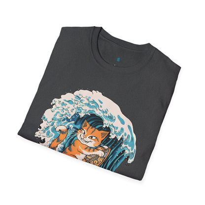 Ukiyo-e Surfing Cat T-Shirt