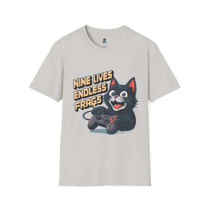 Nine Lives, Endless Frags Gaming Cat T-Shirt