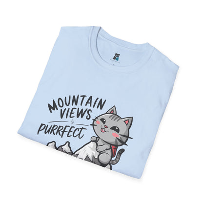 Mountain Views & Purrfect Adventures Cat Hiking T-Shirt