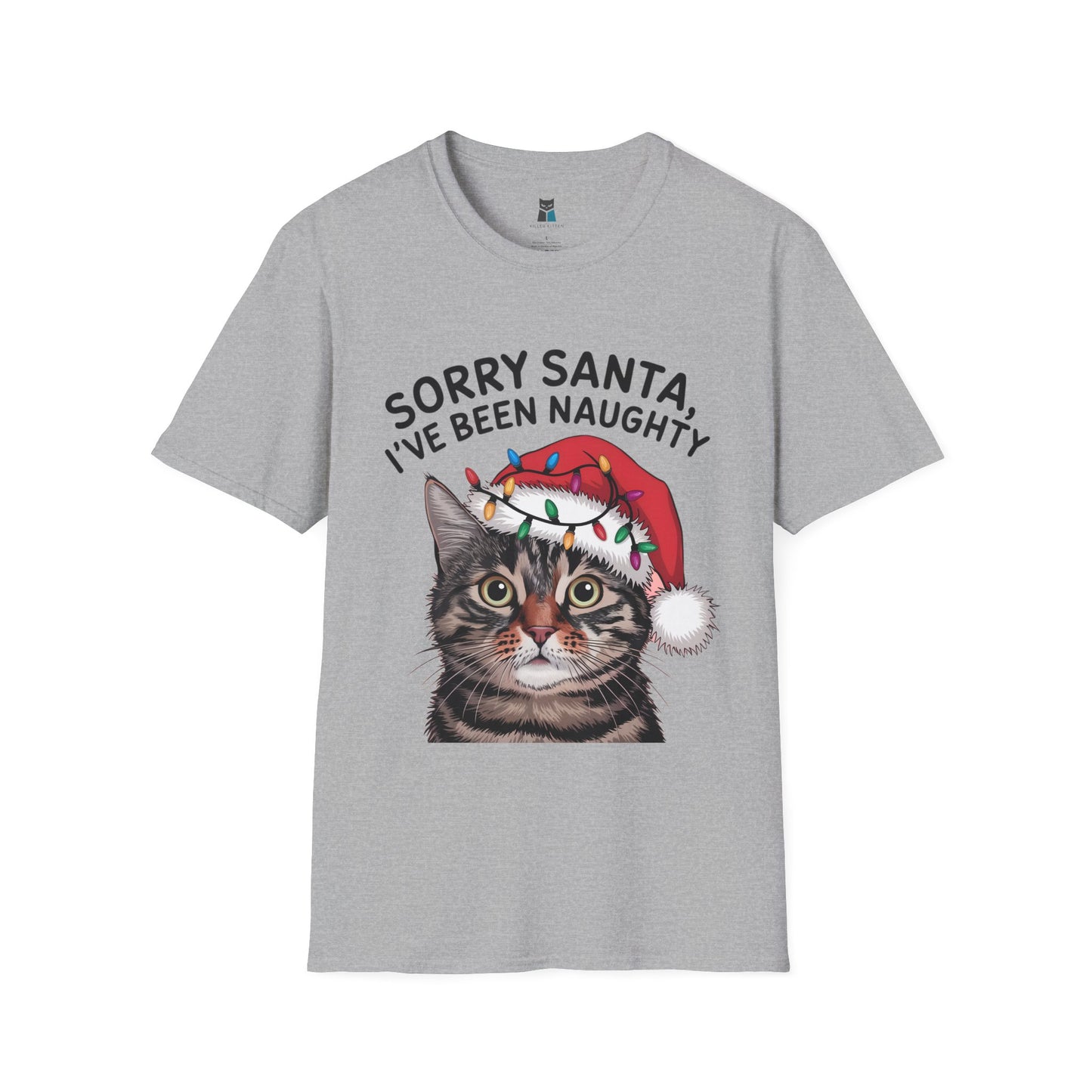 'Sorry Santa, I've Been Naughty' Christmas Cat T-Shirt