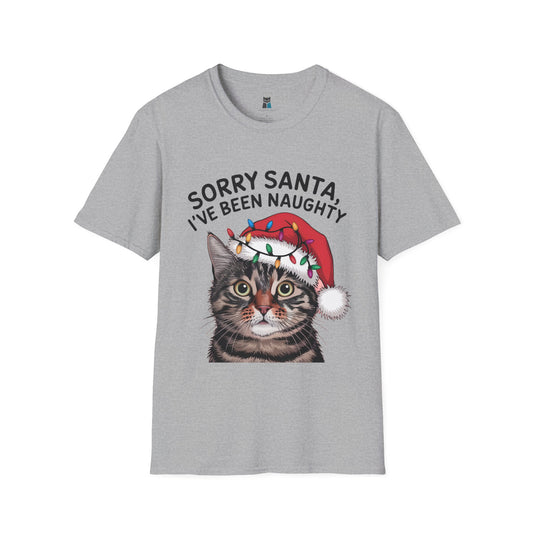 'Sorry Santa, I've Been Naughty' Christmas Cat T-Shirt