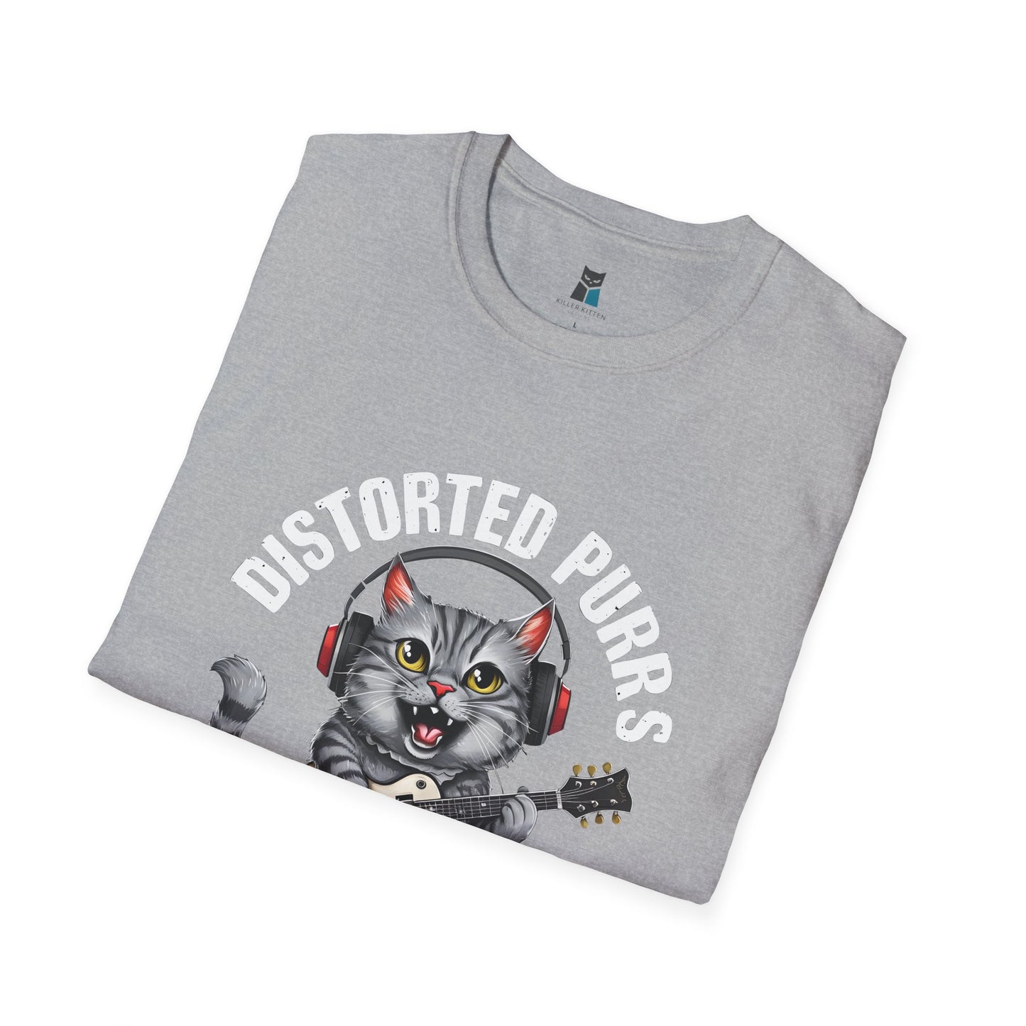 Distorted Purrs & Killer Riffs Rock ‘n’ Roll Cat T-Shirt