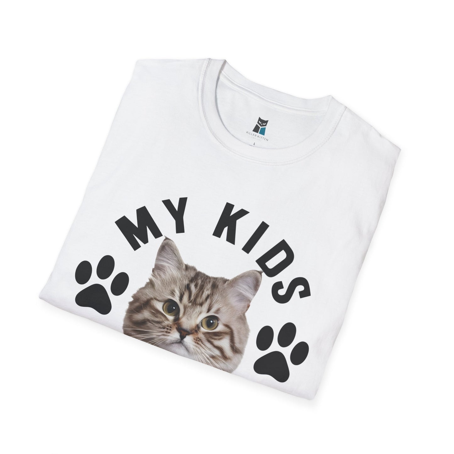 Purrfect Cat Mom T-Shirt - 'My Kids Have Claws' Design