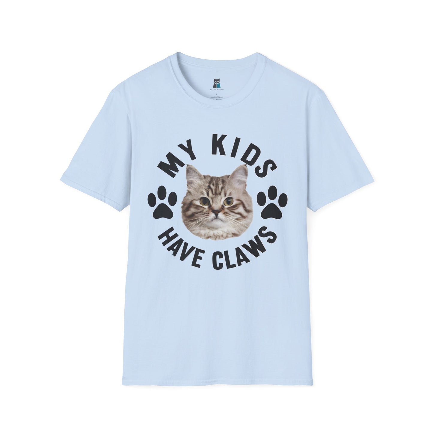 Purrfect Cat Mom T-Shirt - 'My Kids Have Claws' Design