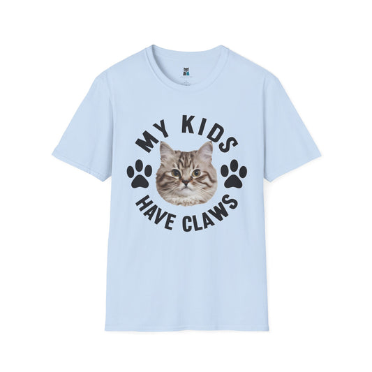 Purrfect Cat Mom T-Shirt - 'My Kids Have Claws' Design