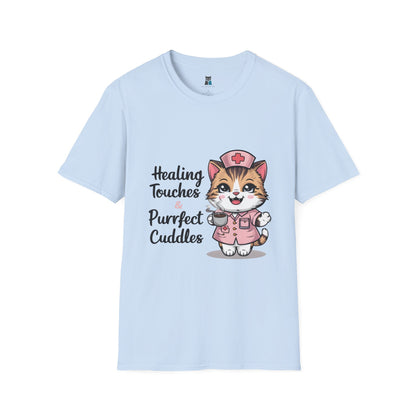 Healing Touches & Purrfect Cuddles Nurse T-Shirt