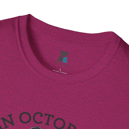 Pink Power: Breast Cancer Awareness Halloween Cat T-Shirt