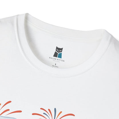 Happy New Year 2025 Cat Unisex Softstyle T-Shirt