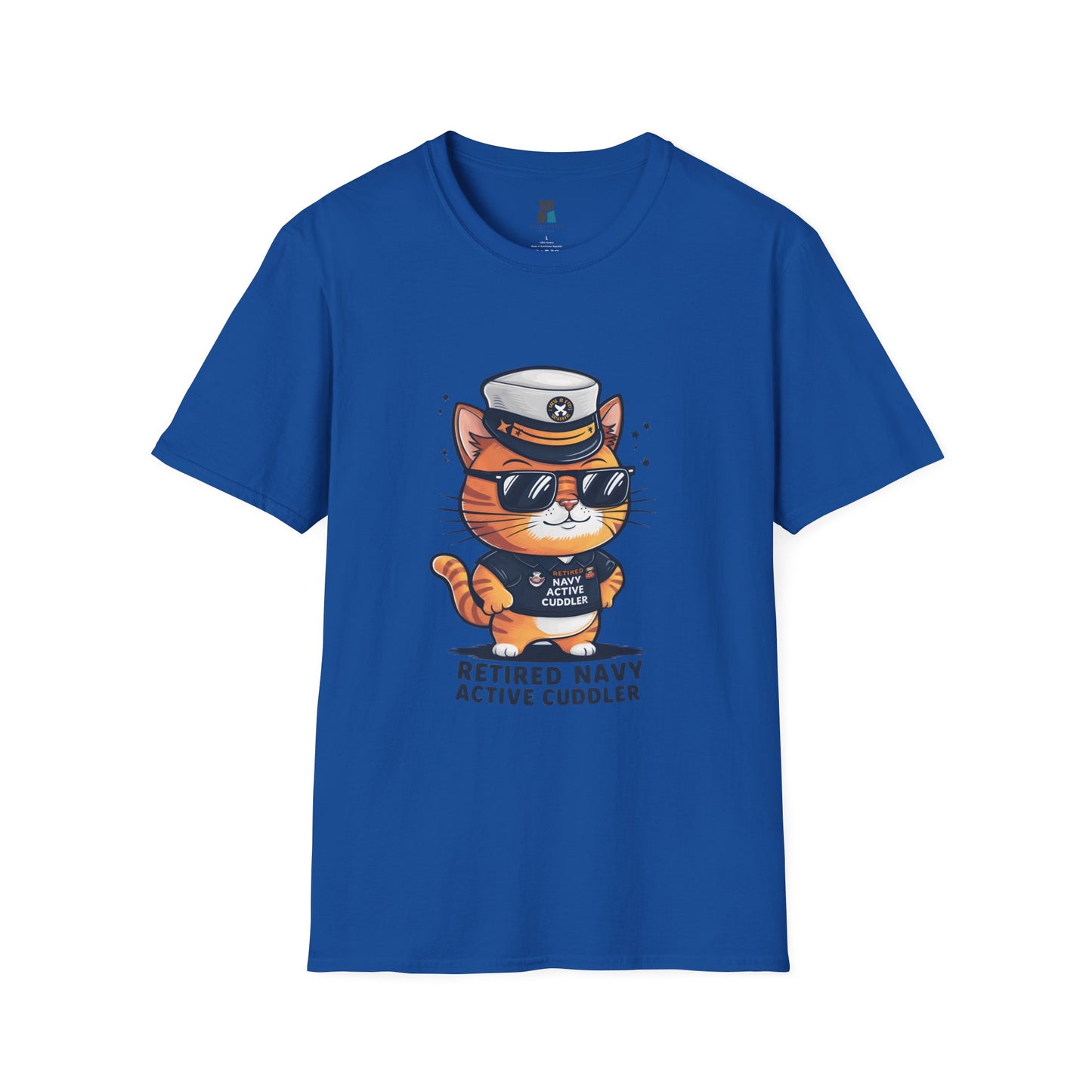 Retired Active Cuddler Navy Cat T-Shirt