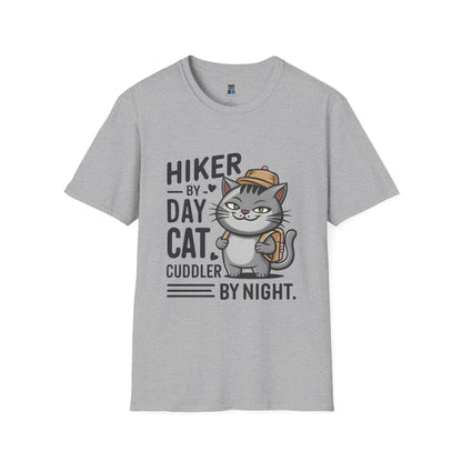 Hiker by Day, Cat Cuddler by Night T-Shirt