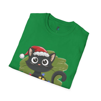 Christmas Black Cat Unisex Softstyle T-Shirt