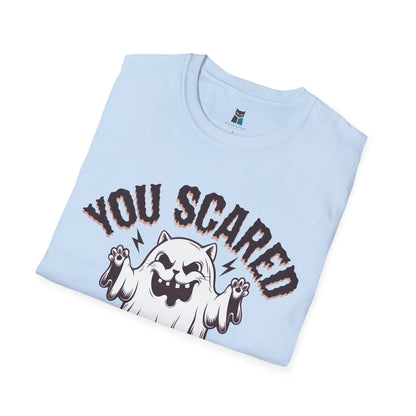 You Scared Bruh? Funny Halloween Cat Ghost T-Shirt