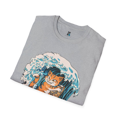 Ukiyo-e Surfing Cat T-Shirt