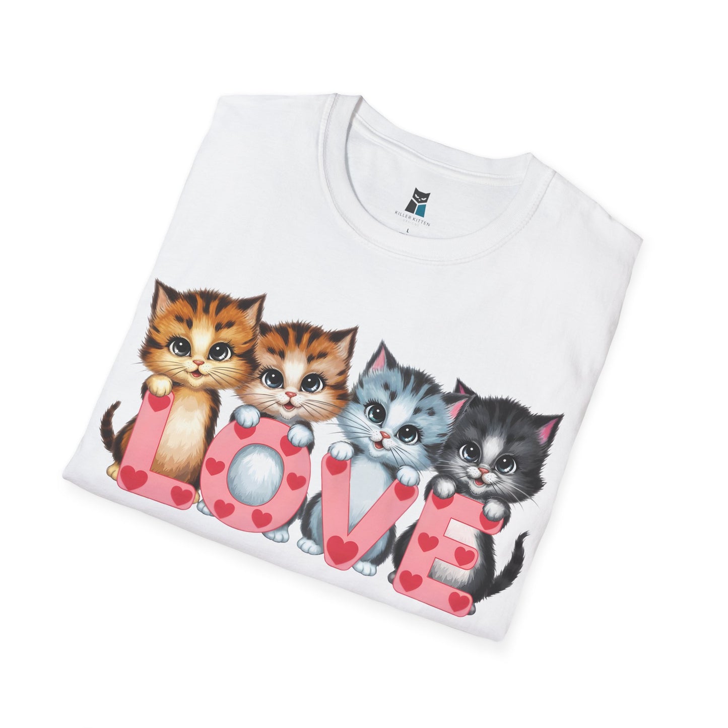 Cute Cat Love Unisex Softstyle T-Shirt