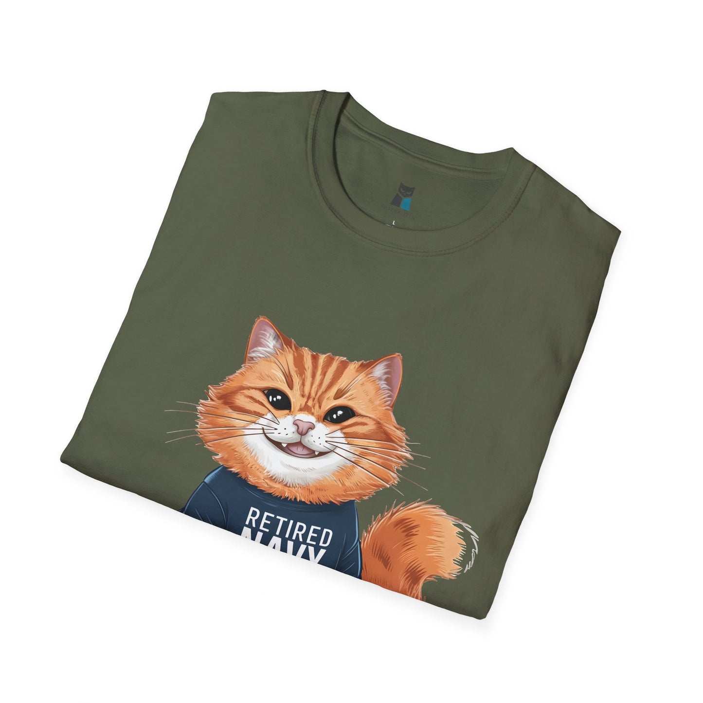 Retired Active Cuddler Navy Cat T-Shirt