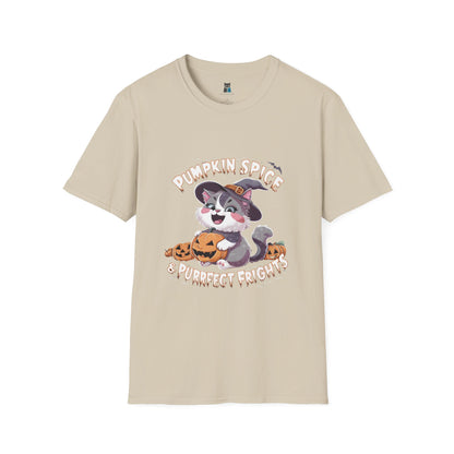 Pumpkin Spice & Purrfect Fright Halloween Cat T-Shirt