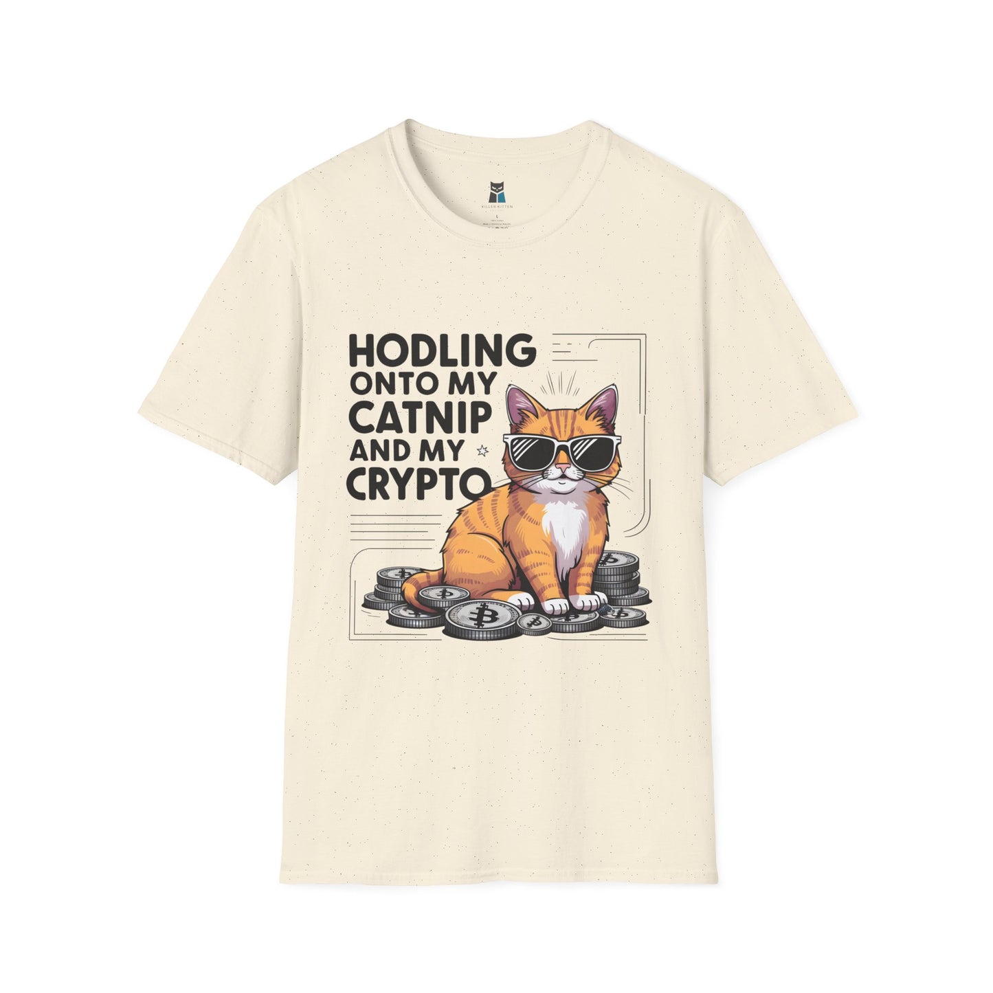 Hodling Onto My Catnip and Crypto Cat T-Shirt