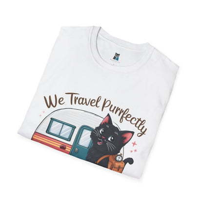 We Travel Purrfectly Together RV Camper Cat T-Shirt