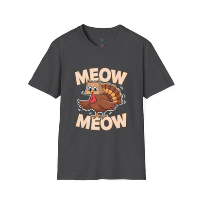 Funny Thanksgiving Cat Turkey Unisex Softstyle T-Shirt