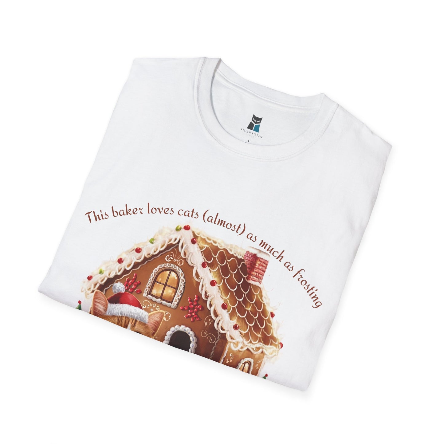 Cozy Christmas Cat Gingerbread House T-shirt