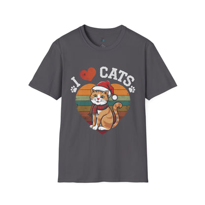 I Love Cats Christmas Unisex Softstyle T-Shirt