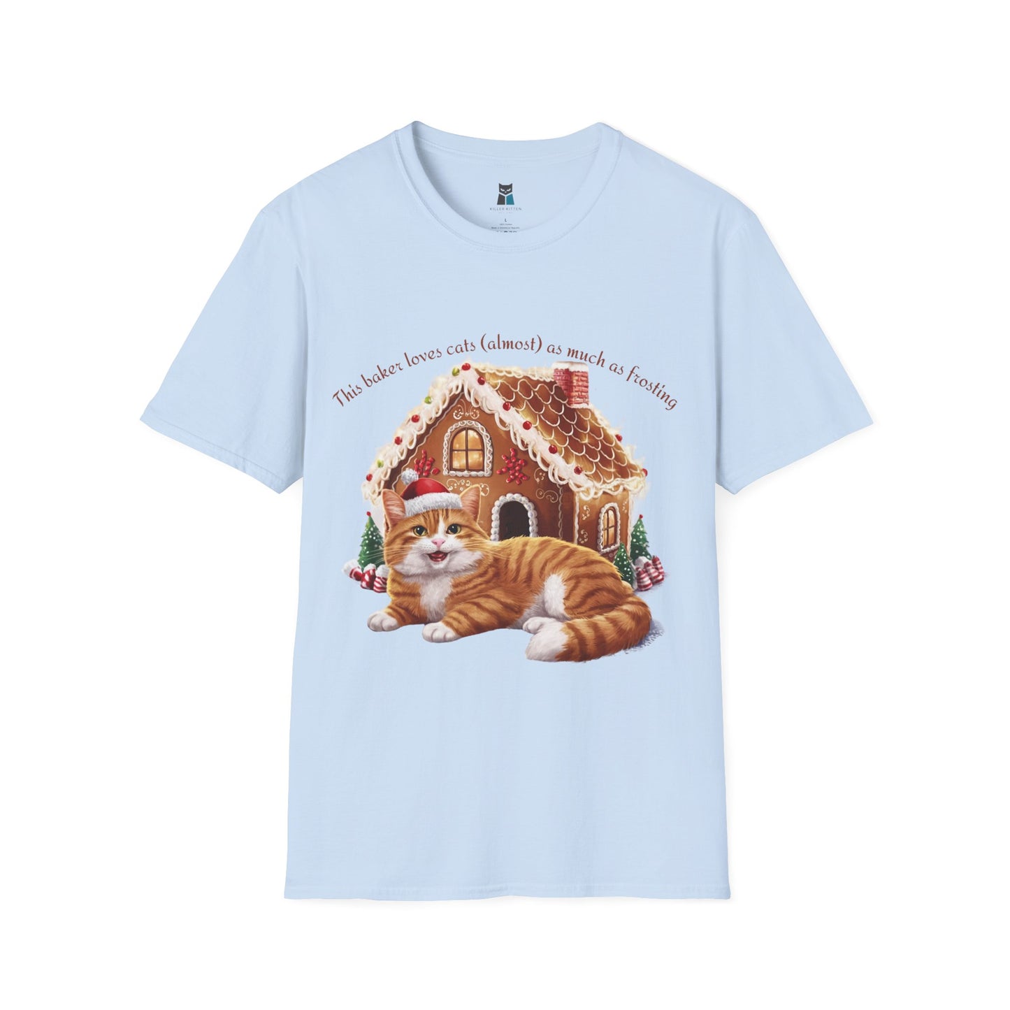 Cozy Christmas Cat Gingerbread House T-shirt