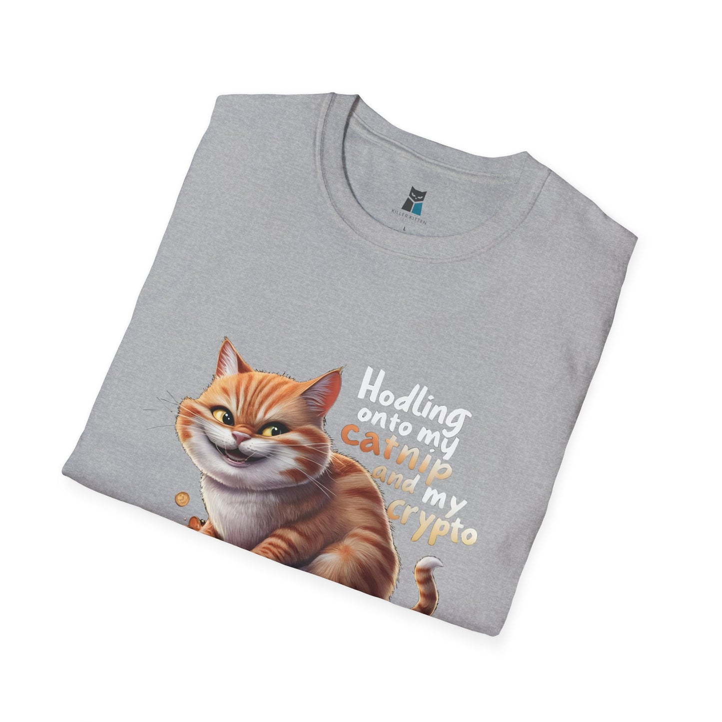 Hodling Onto My Catnip and Crypto Cat T-Shirt