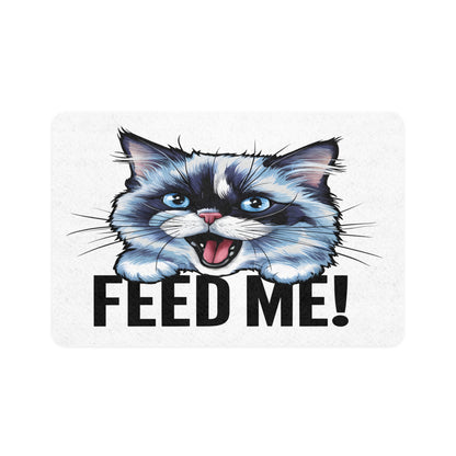 “Feed Me!” Cat Food Mat – Non-Slip, Easy-Clean Design for Feline Dining