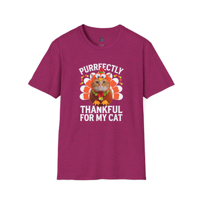 Purrfectly Thankful Cat Thanksgiving T-Shirt