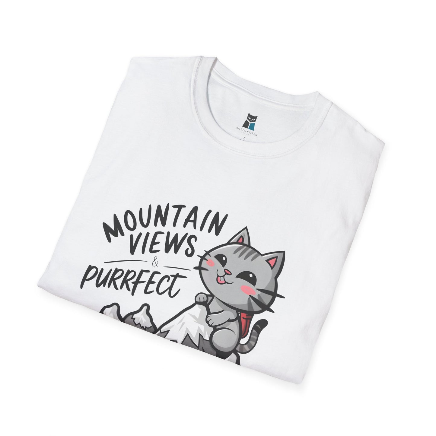 Mountain Views & Purrfect Adventures Cat Hiking T-Shirt