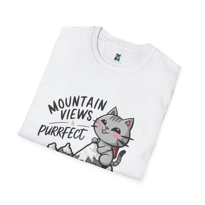 Mountain Views & Purrfect Adventures Cat Hiking T-Shirt