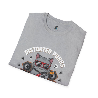 Distorted Purrs & Killer Riffs Rock ‘n’ Roll Cat T-Shirt