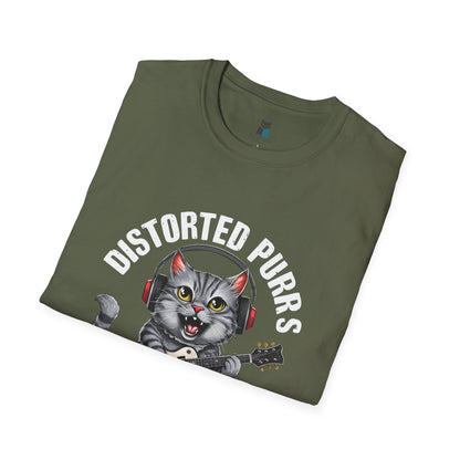 Distorted Purrs & Killer Riffs Rock ‘n’ Roll Cat T-Shirt