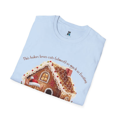 Cozy Christmas Cat Gingerbread House T-shirt