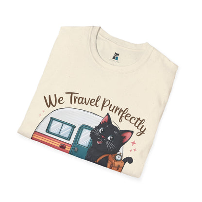 We Travel Purrfectly Together RV Camper Cat T-Shirt