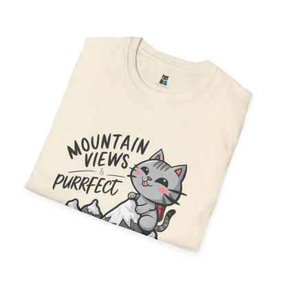 Mountain Views & Purrfect Adventures Cat Hiking T-Shirt