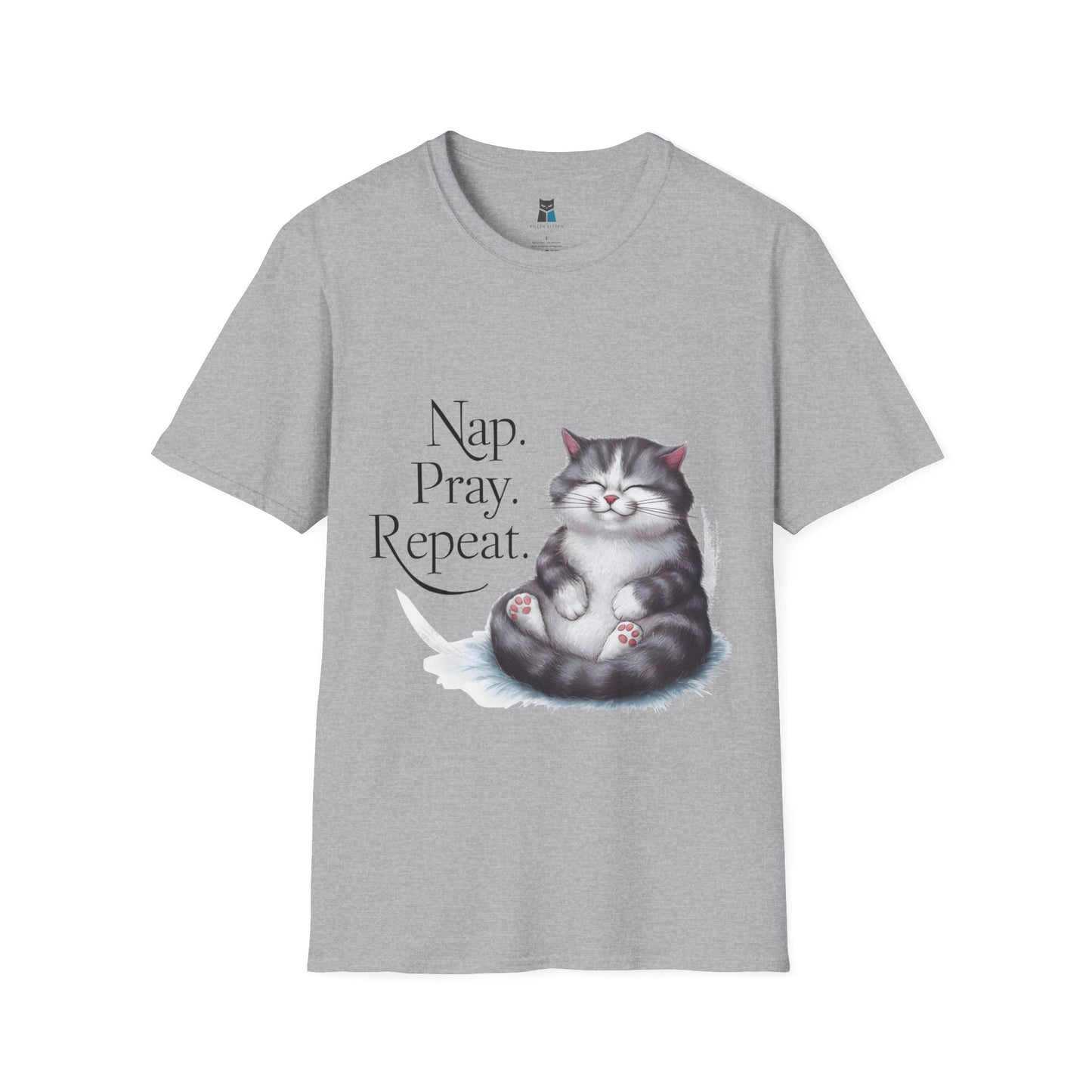 Nap Pray Repeat Catholic Cat T-Shirt