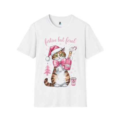 Festive but Feral Cat Unisex T-Shirt