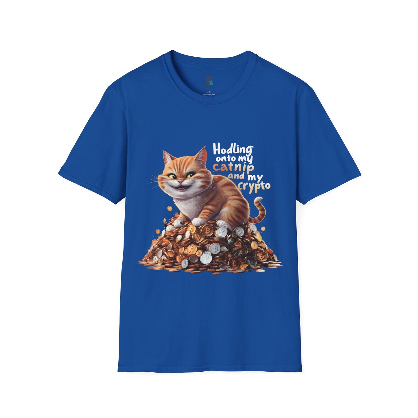 Hodling Onto My Catnip and Crypto Cat T-Shirt