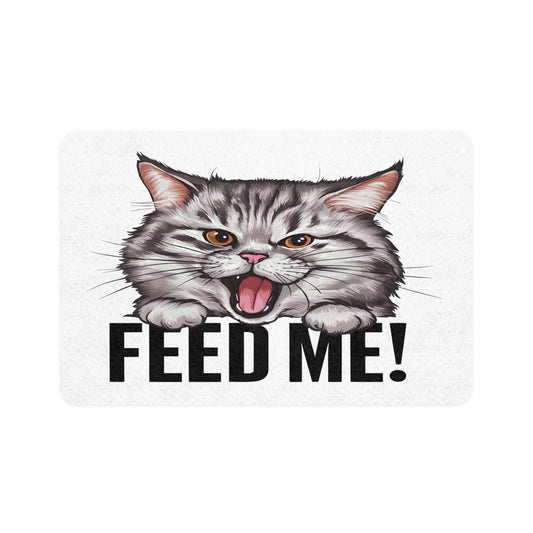 “Feed Me!” Cat Food Mat – Non-Slip, Easy-Clean Design for Feline Dining