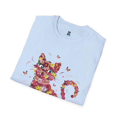 Floral Feline Delight T-Shirt