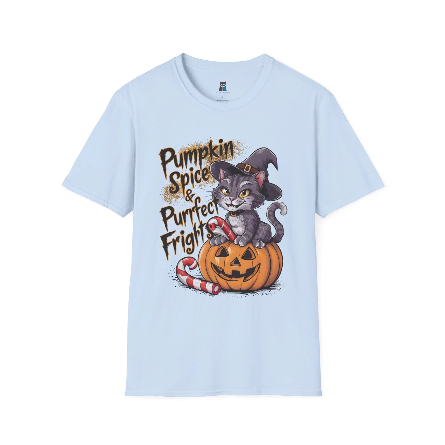 Pumpkin Spice & Purrfect Frights Halloween Cat T-Shirt