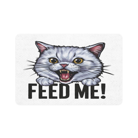 “Feed Me!” Cat Food Mat – Non-Slip, Easy-Clean Design for Feline Dining