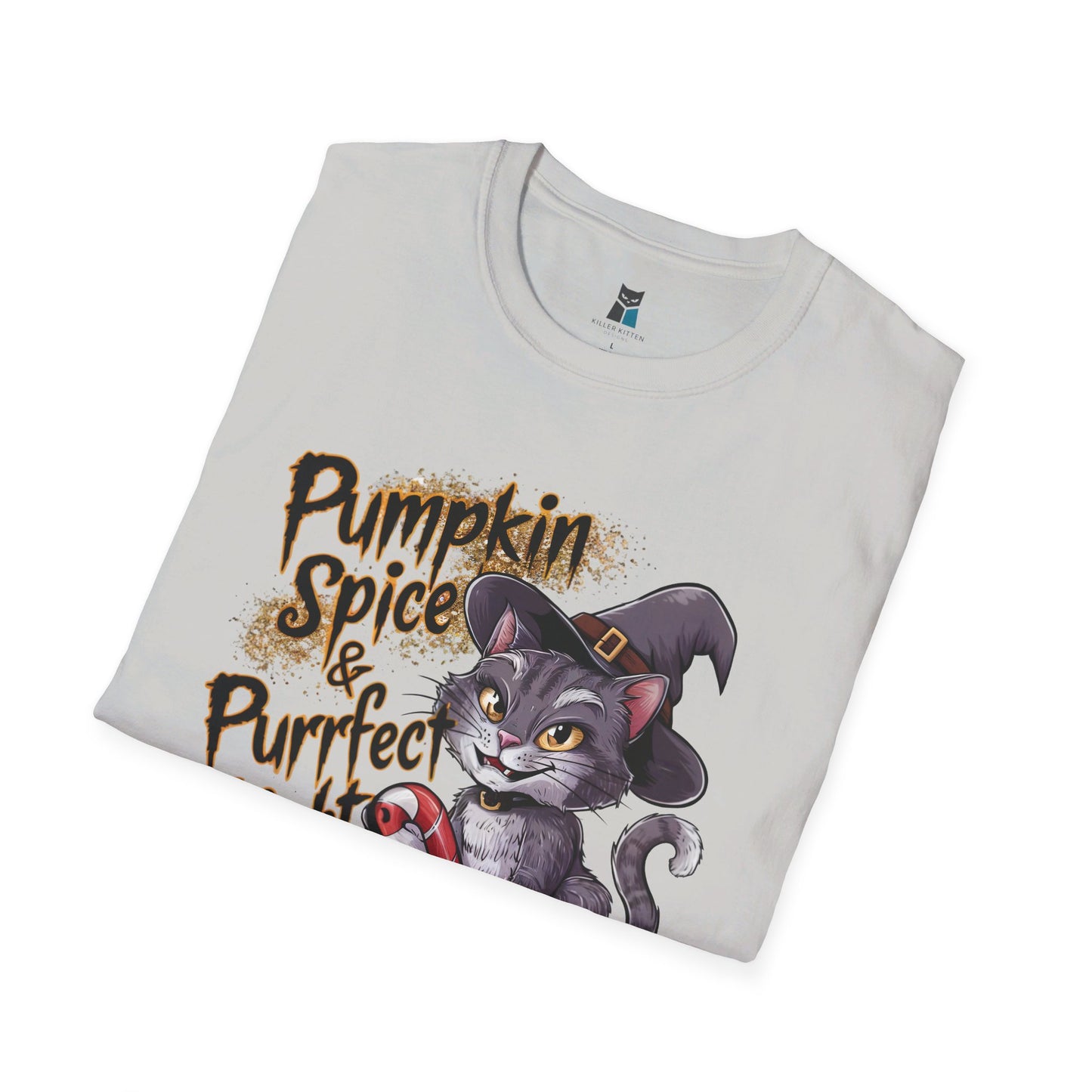 Pumpkin Spice & Purrfect Frights Halloween Cat T-Shirt