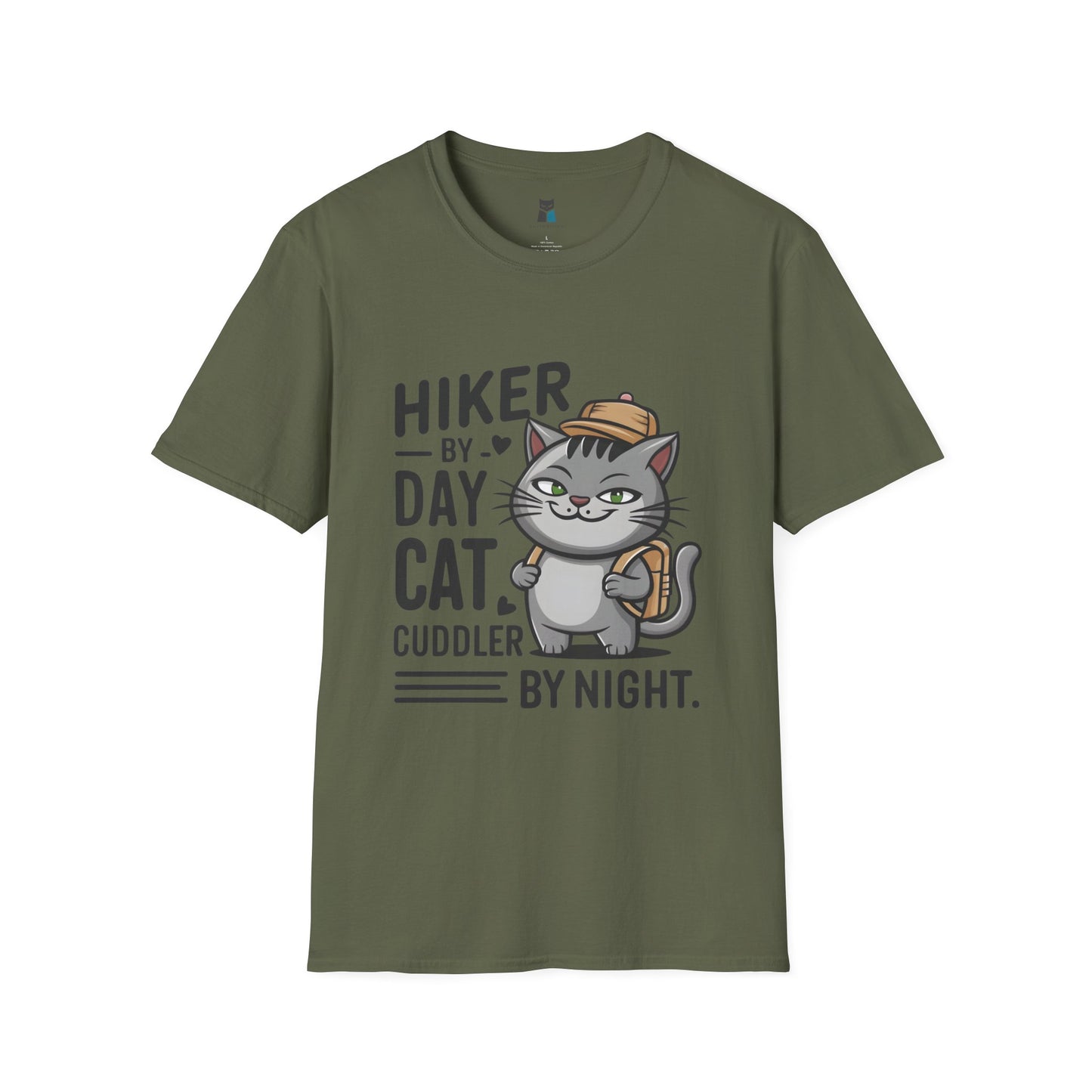 Hiker by Day, Cat Cuddler by Night T-Shirt