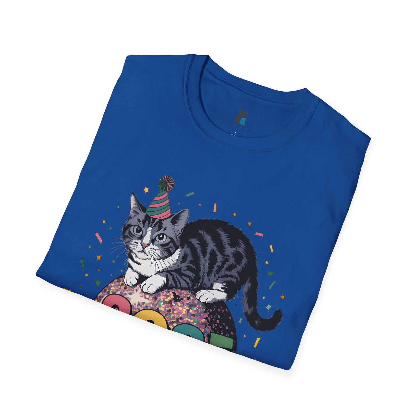 2025 New Year Celebration Cat Unisex Softstyle T-Shirt