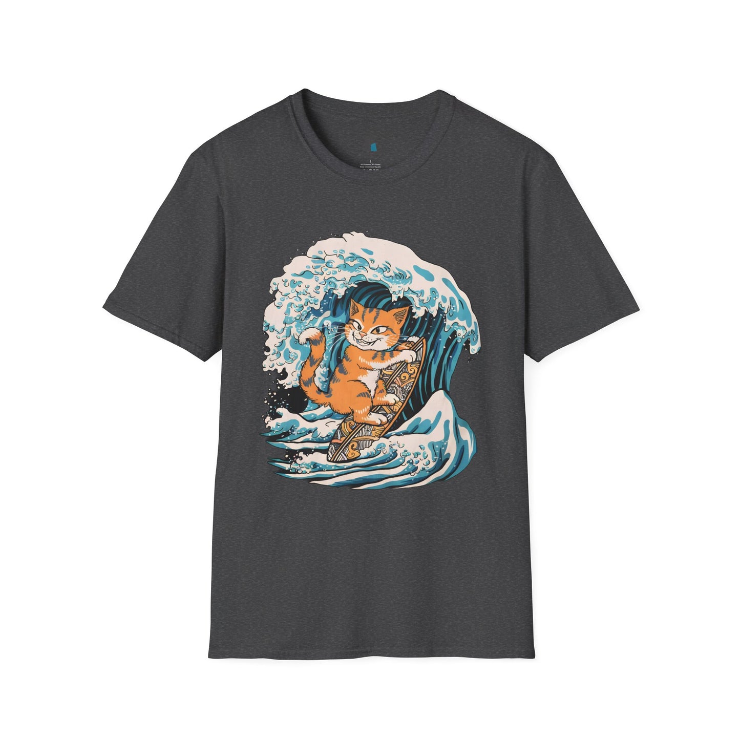 Ukiyo-e Surfing Cat T-Shirt