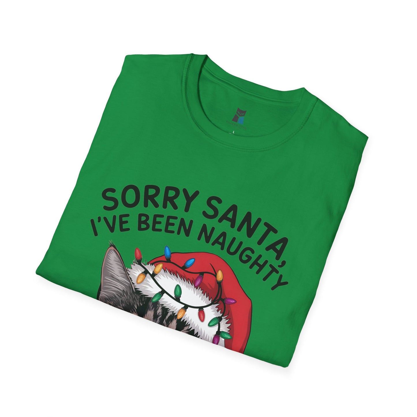 'Sorry Santa, I've Been Naughty' Christmas Cat T-Shirt